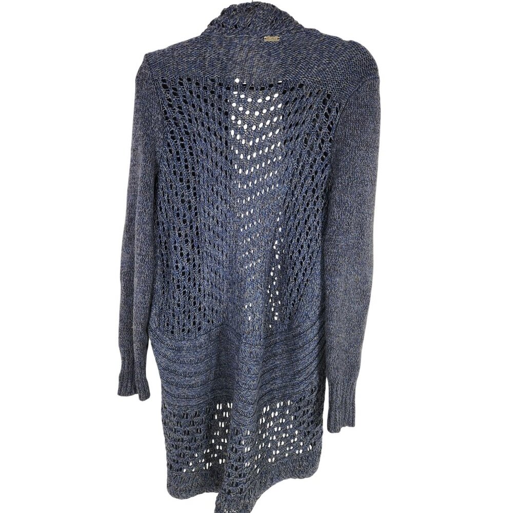 Eddie Baur Womens Circular Knit Cardigan Blue Springtime Cottagecore Boho L